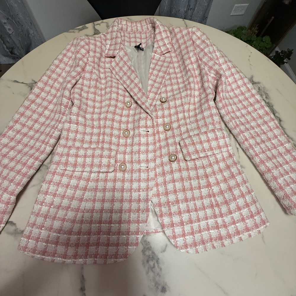Windsor Pink and White Checkered Blazer - Picture 2 of 6